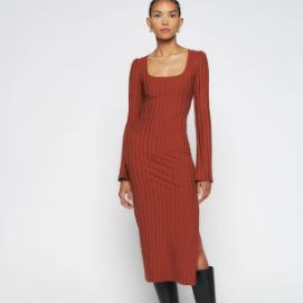 Reformation Clint Knit Dress | Size Medium | Oxide
